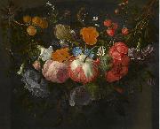 A Swag of Flowers Hanging in a Niche, Pieter Gallis